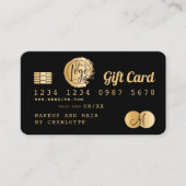 Creditcard zwarte gouden folie cadeaukaart visitekaartje (Voorkant)