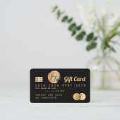 Creditcard zwarte gouden folie cadeaukaart visitekaartje (Staand voorkant)
