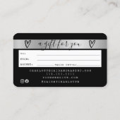 Creditcard zwarte zilverfolie visitekaartje (Achterkant)