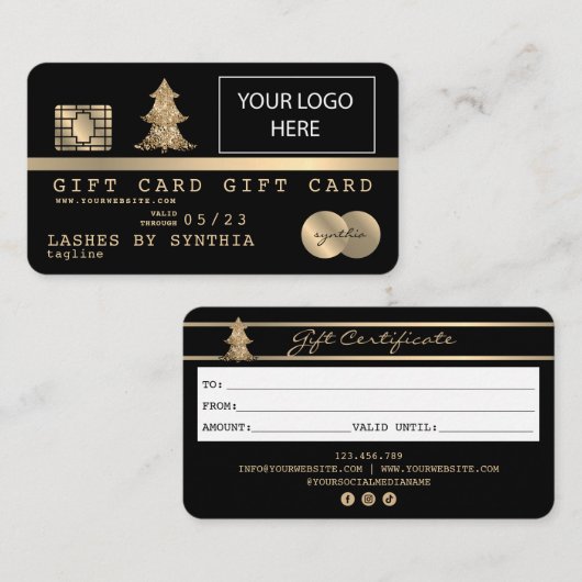 Creditcardkaartencertificaat Logo toevoegen Visitekaartje (Voorkant / Achterkant)