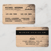 Creditcardmodel voor hout  visitekaartje (Voorkant / Achterkant)