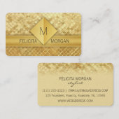 Creditcardsjablonen voor luxe goudmonogram visitekaartje (Voorkant / Achterkant)