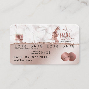 Creditcardstijl RoseGold Hair Stylist Torn paper Visitekaartje
