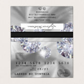 Creditcardstijl Silver Diamond Visitekaartje (Buitenkant ongevouwen)