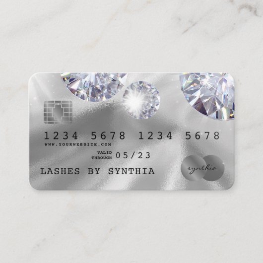 Creditcardstijl Silver Diamond Visitekaartje (Voorkant)