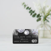 Creditcardstijl Silver Diamond Visitekaartje (Staand voorkant)