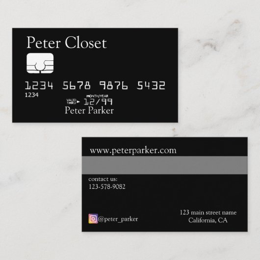 Creditcardstijl Visitekaartje (Voorkant / Achterkant)