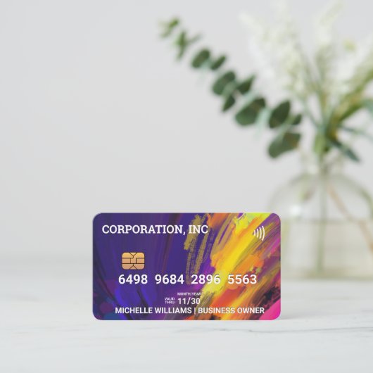 crediteren | Debit-Kaart | creatief kunstenaar Visitekaartje (Staand voorkant)