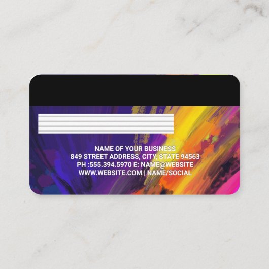 crediteren | Debit-Kaart | creatief kunstenaar Visitekaartje (Achterkant)