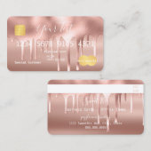 Creditering roos Gold Paint Drip Visitekaartje (Voorkant / Achterkant)
