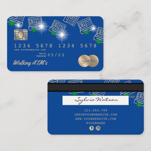 Crediteringsgeld van de Kaart dat in geldautomaten Visitekaartje (Voorkant / Achterkant)