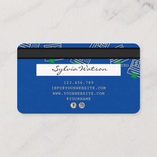 Crediteringsgeld van de Kaart dat in geldautomaten Visitekaartje (Achterkant)