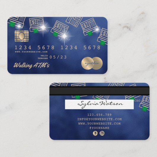 Crediteringsgeld van de Kaart dat in geldautomaten Visitekaartje (Voorkant / Achterkant)