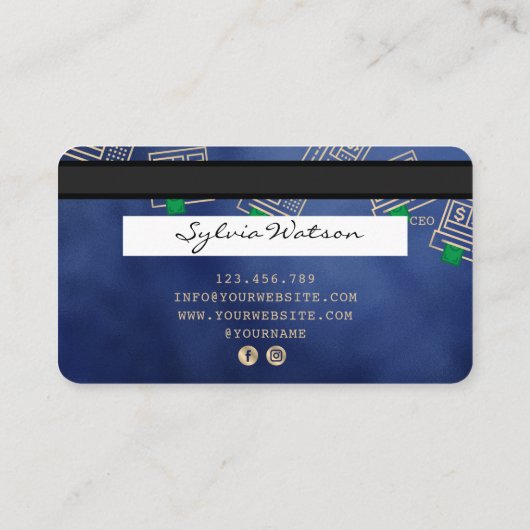 Crediteringsgeld van de Kaart dat in geldautomaten Visitekaartje (Achterkant)