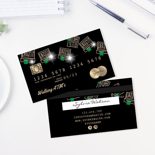 Crediteringsgeld van de Kaart dat in geldautomaten Visitekaartje