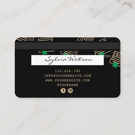 Crediteringsgeld van de Kaart dat in geldautomaten Visitekaartje (Achterkant)