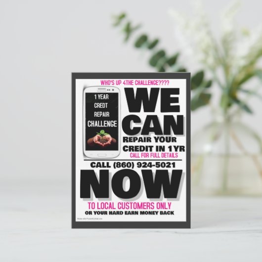 Creditreparatie challenge postkaarten (Staand voorkant)