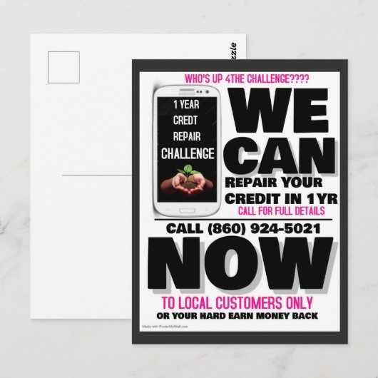 Creditreparatie challenge postkaarten (Voorkant / Achterkant)