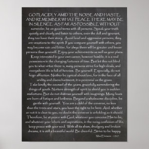 Credo for Life   Gewenste dingen   Desiderata Poster