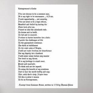 Credo van de ondernemer poster