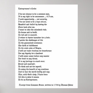 Credo van de ondernemer poster