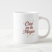 Cree en la Magia ✨ | Elegant Gold Christmas Design Grote Koffiekop (Rechts)