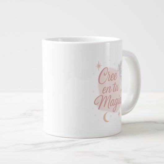 Cree en tu Magia ✨ | Pastel Gold Fairy Design Grote Koffiekop (Voorkant rechts)