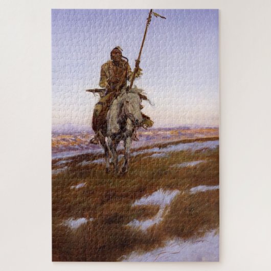 Cree Indian Charles M Russell Native American Art Legpuzzel (Verticaal)
