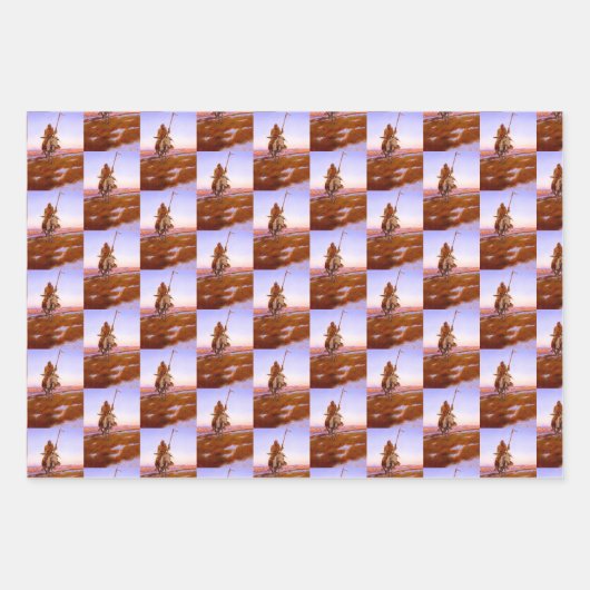 Cree Indian Native American Art Charles M Russell Inpakpapier Vel (Voorkant 2)