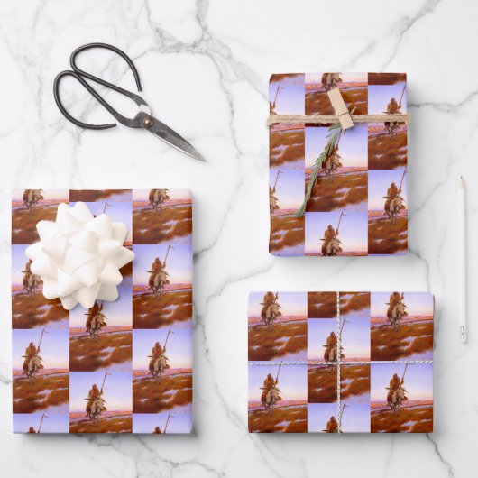 Cree Indian Native American Art Charles M Russell Inpakpapier Vel (Voorkant)