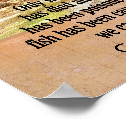 Cree Indian Proverb — kunstdruk — 12 x 12 Poster (Hoek)