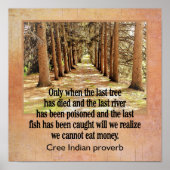 Cree Indian Proverb — kunstdruk — 12 x 12 Poster (Voorkant)