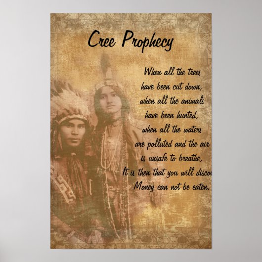 Cree Prophecy Indiaas paar Poster (Voorkant)