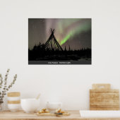 Cree Teepee - Northern Lights Poster (Keuken)