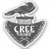 Cree tribe - Native American Raven Spirit Sticker (Voorkant)