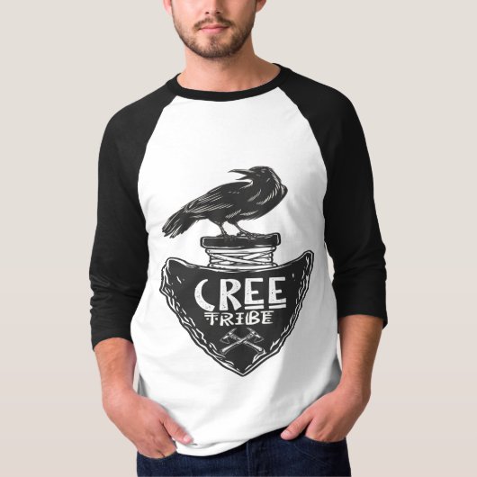 Cree tribe - Native American Raven Spirit T-shirt (Voorkant)