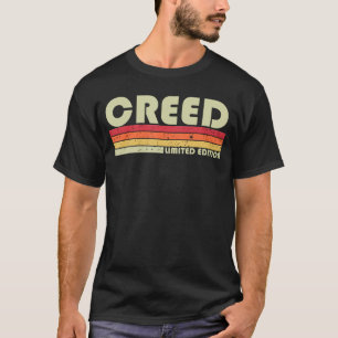Creed Cadeau Naam Gepersonaliseerd Grappig Retro V T-shirt