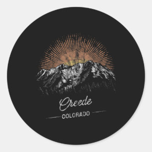 Creede Mountains Colorado Wandelen Buiten Vintage Ronde Sticker