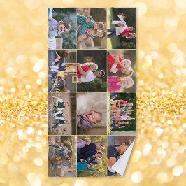 Creëer 12 Foto Collage Familie Kinder Monogrammed Strandlaken