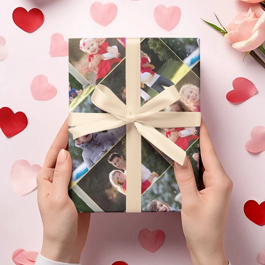 Creëer 5 Fotocollage Verjaardag Kerstbruiloft Cadeaupapier