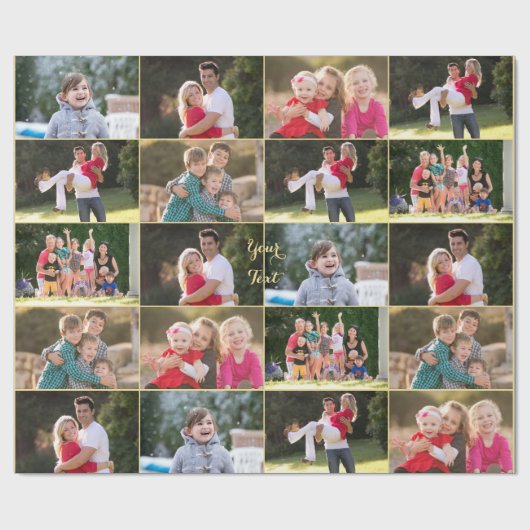 Creëer 6 Fotocollage Verjaardag Kerstbruiloft Cadeaupapier (Vlak)