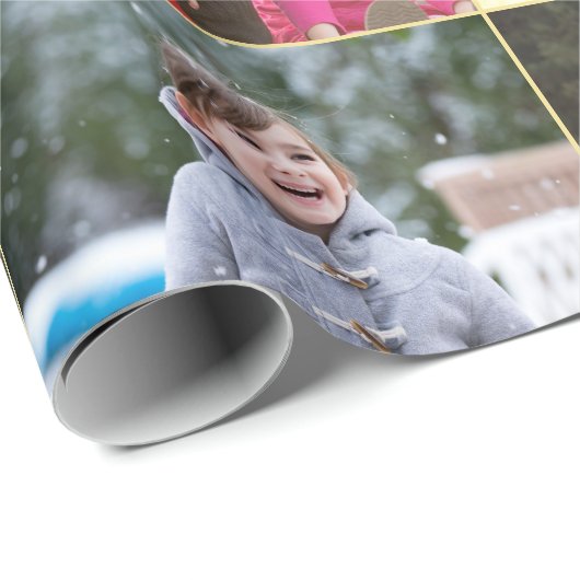 Creëer 6 Fotocollage Verjaardag Kerstbruiloft Cadeaupapier (Rol Hoek)