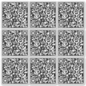 Creëer 9 scannbare QR-codes direct transparant Sticker (Voorkant)