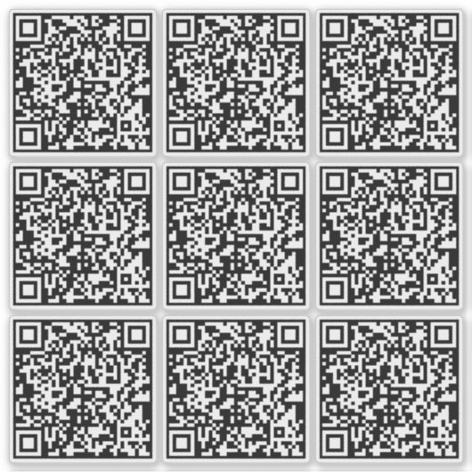 Creëer 9 scannbare QR-codes direct transparant Sticker (Voorkant)