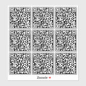 Creëer 9 scannbare QR-codes direct transparant Sticker (Vel)