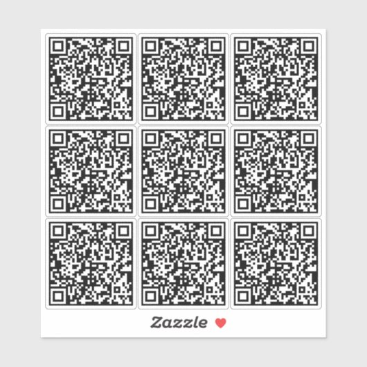 Creëer 9 scannbare QR-codes direct zwart wit Sticker (Vel)