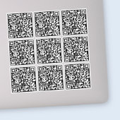 Creëer 9 scannbare QR-codes direct zwart wit Sticker