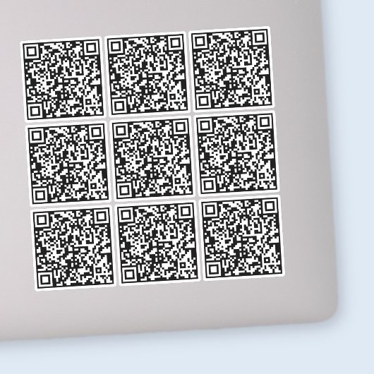 Creëer 9 scannbare QR-codes direct zwart wit Sticker