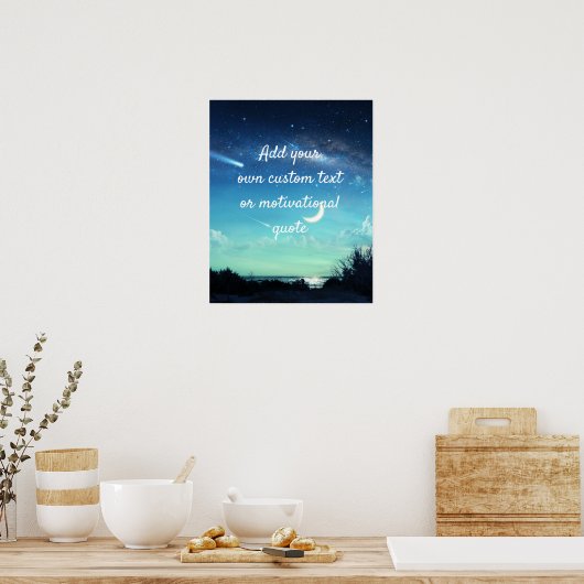 Creëer A Aangepast prijsopgave - Moonlit nacht Poster (Keuken)