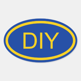 Creëer a Blue en Gold Euro Style Oval Sticker